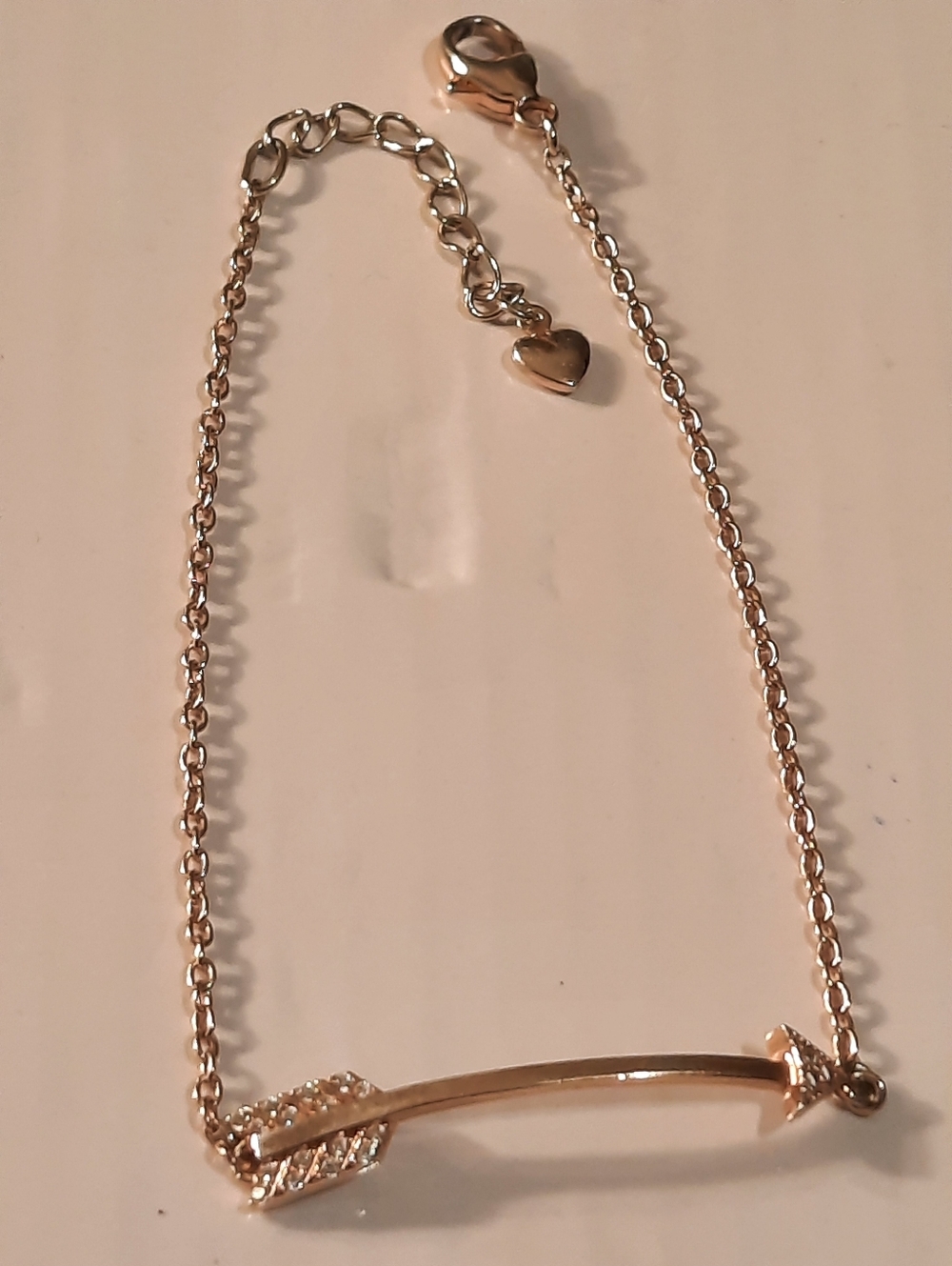 925 Gold Over Silver With Gold Plate Top Bracelet Arow With Diamonds